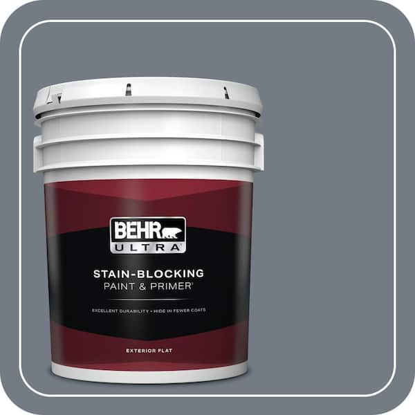 BEHR ULTRA 5 gal. #PPF-38 Deep Shale Flat Exterior Paint & Primer