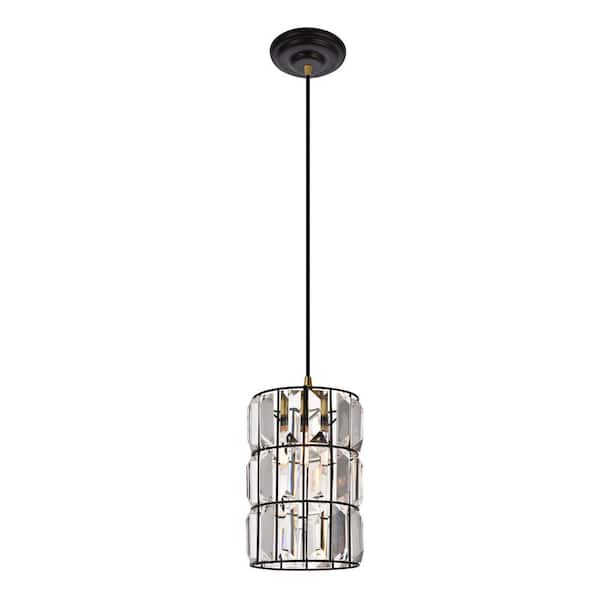 Unbranded Timeless Home Butler 7.1 in. W x 9.8 in. H 1-Light Oil Rubbed Bronze Pendant with Shade