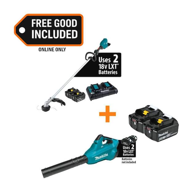 LXT 18V X2 (36V) Brushless String Trimmer Kit (5.0Ah) and (2-Pk) 18V LXT 6.0 Ah Battery and 18V X2 (36V) LXT Leaf Blower