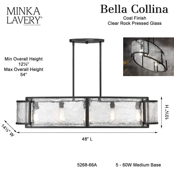 Minka Lavery Bella Collina 5-Light Black Island Chandelier for