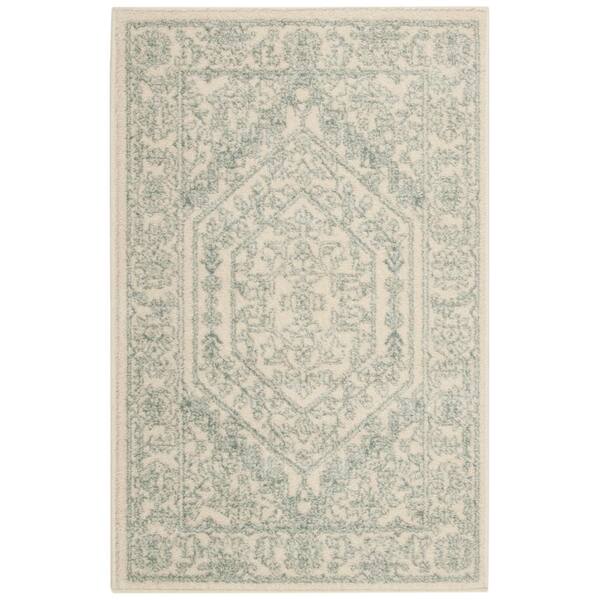 SAFAVIEH Adirondack Ivory/Slate 3 ft. x 4 ft. Border Medallion Area Rug