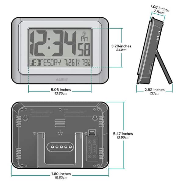 La Crosse Technology Cool Gray/Silver Temperature Digital Atomic
