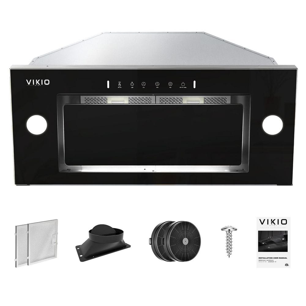 36 in. 900 CFM Ductless Convertible Insert with Light and Hand Motion Control Range Hood in Stainless Steel