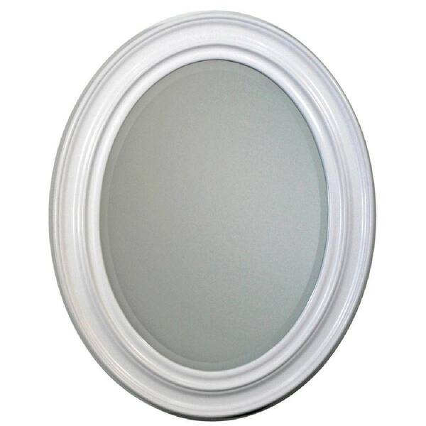 Deco Mirror 24 in. x 31 in. Sonoma Oval Mirror in White