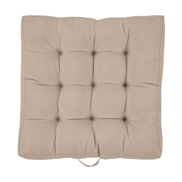 SORRA HOME Sorra Home 24 x 24 x 5 Deep Seating Outdoor Floor Cushion in Sunbrella Revive Sand