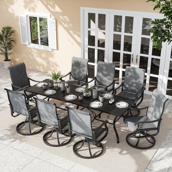 Swivel Metal Sling Outdoor Dining Chair（Set of 8）