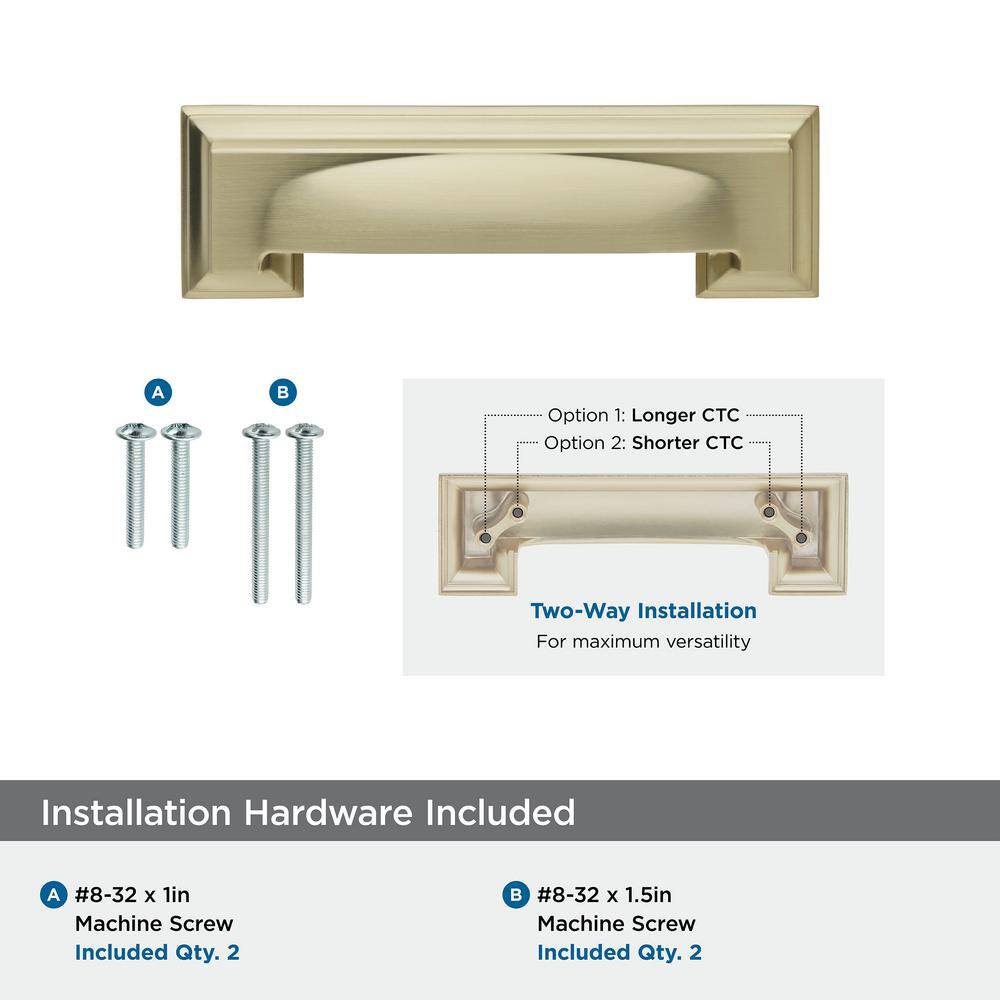 Golden Champagne Steel Traditional Cabinet Cup Pull with Mounting Hardware