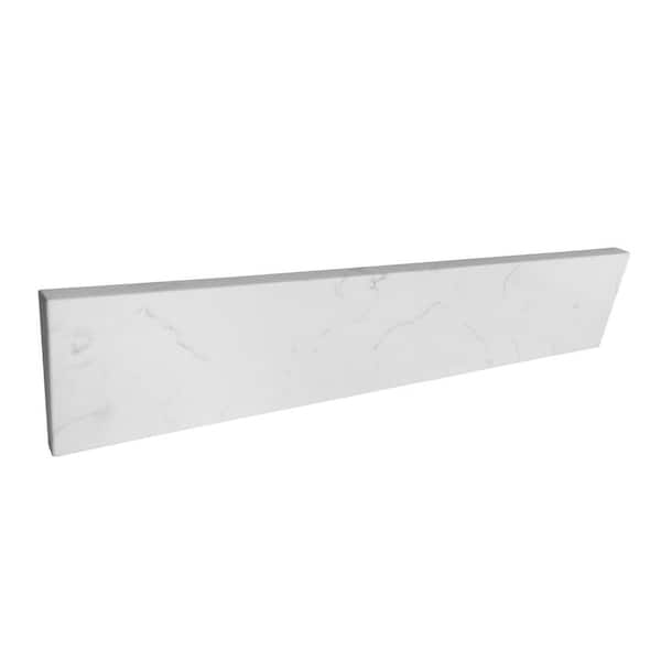 Bestview 4-in H x 21.25-in L Carrara White Quartz Bathroom Side Splash Bestview 4-in H x 21.25-in L Carrara White Quartz Bathroom Side Splash