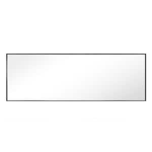 65 in. W x 22 in. H Large Rectangular Aluminum Framed Wall Mounted Bathroom Vanity Mirror in Black