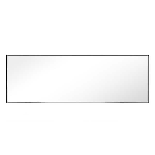 GETLEDEL 65 in. W x 22 in. H Large Rectangular Aluminum Framed Wall Mounted Bathroom Vanity Mirror in Black