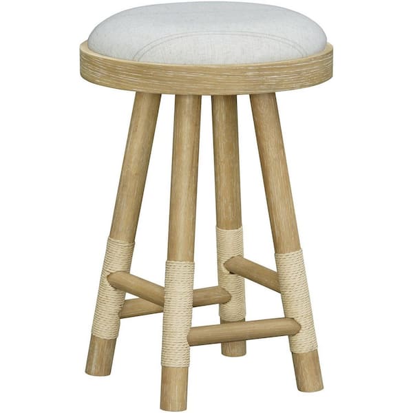 Becki Owens Esmarca Modern Coastal Stool, Grey/Tan, 26 in. H 17 in. W 17 in. D