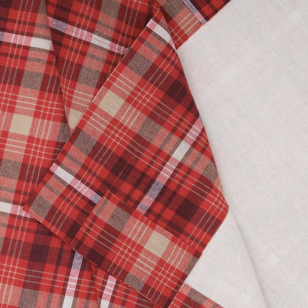 Braxton Red Plaid Scalloped Cotton Valance 16x60