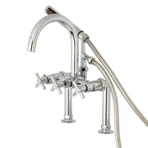 Concord 3-Handle Deck-Mount Claw Foot Tub Faucet with Hand Shower in Polished Chrome