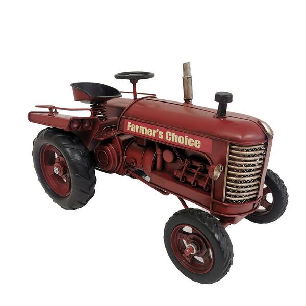 Red metal tractor sales toy