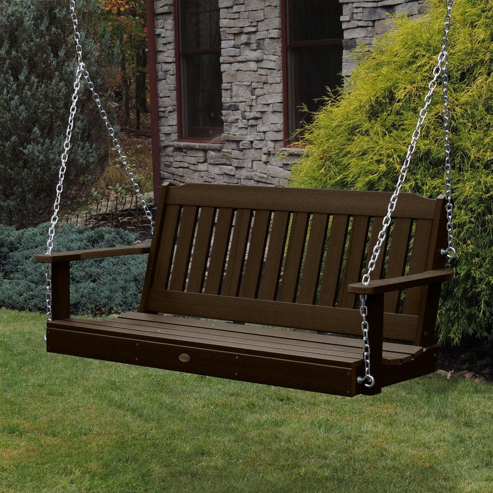 Weathered Acorn Recycled Plastic 5ft Outdoor Porch Swing