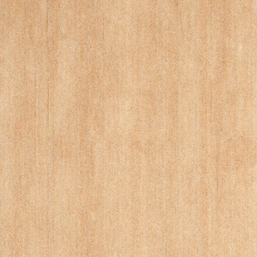 Beige Round Hand-Tufted Wool Area Rug, 6'