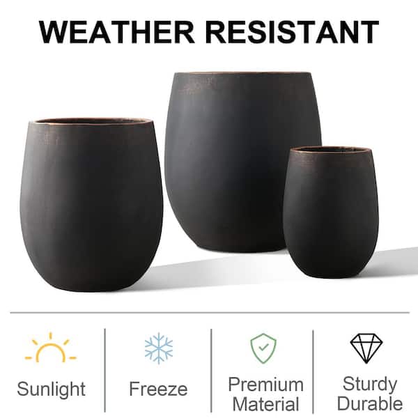 イトウサトミ　ポット EDYO LIVING 20 in. H Weathered Concrete Tall Planter Pot