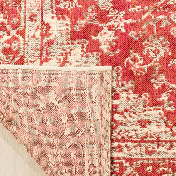 SAFAVIEH Linden Red/Cream 9 ft. x 12 ft. Border Antique Medallion