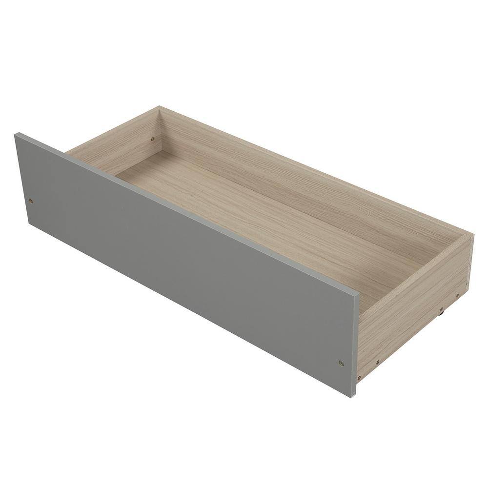 White Wood Frame Twin Size Platform Bed with 2 Storage Drawers - thumbnail 8
