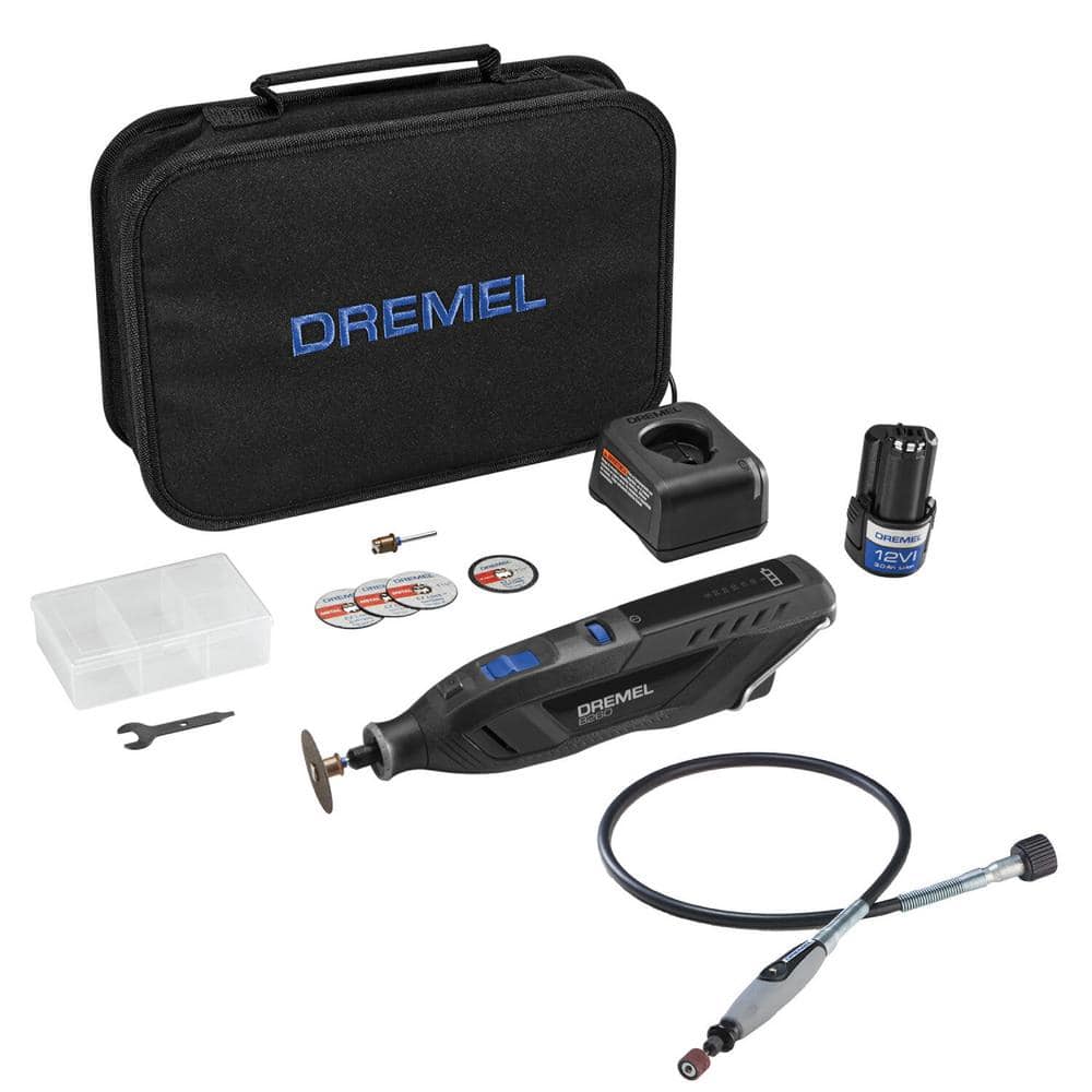 Dremel 8250 12V Lithium-Ion Variable Speed Cordless Rotary Tool with  Brushless Motor, 5 Rotary Tool Accessories, 3Ah Battery, Charger, and Tool  Bag