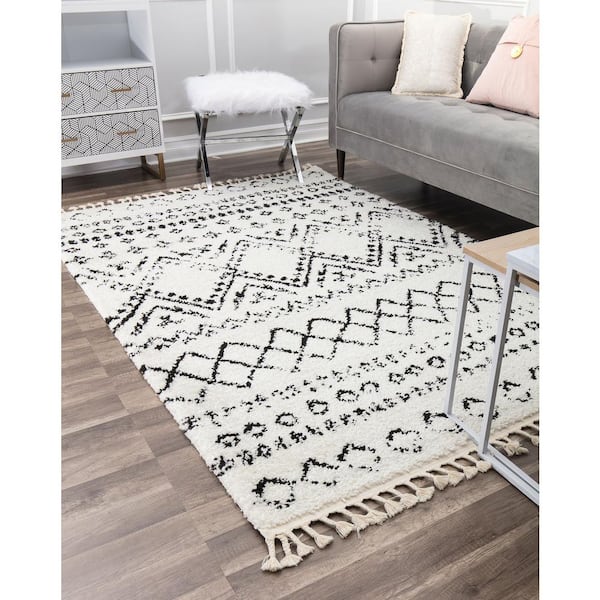 Mason Shag Whisper White 8 ft. x 10 ft. Area Rug