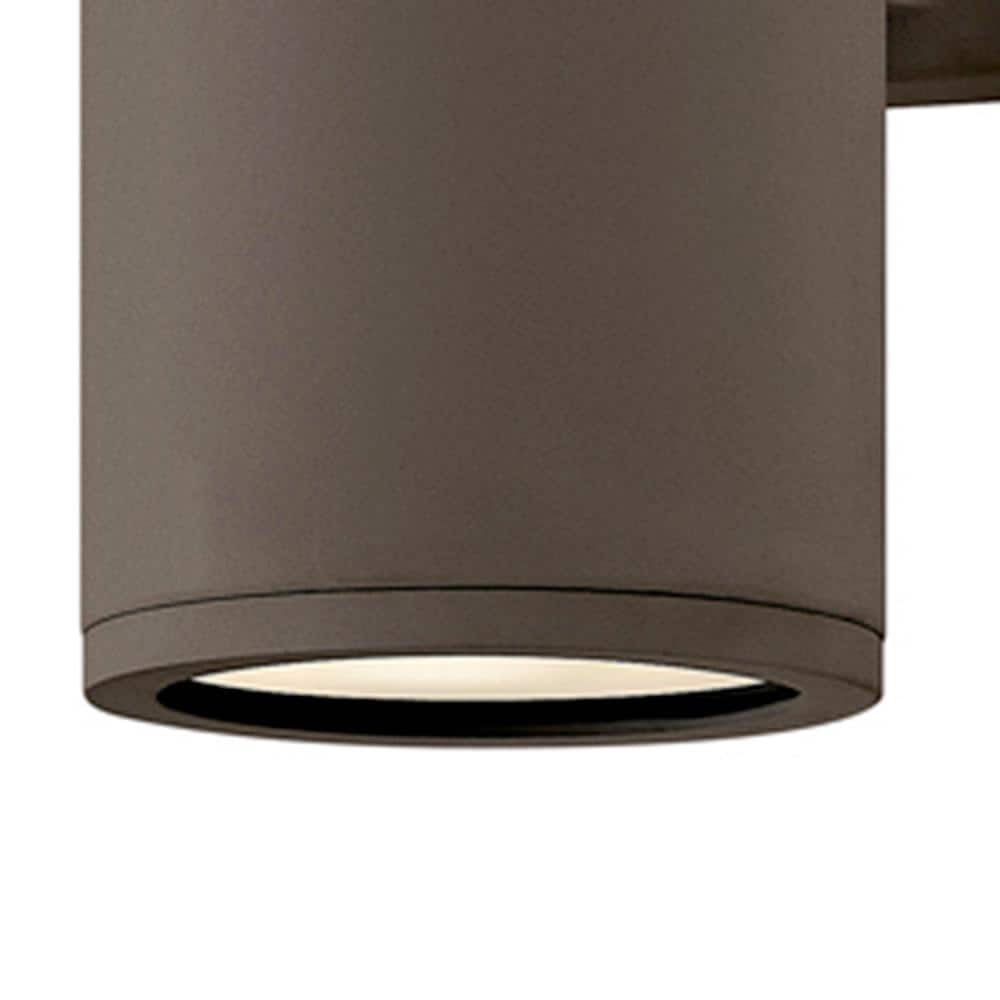 Architectural Bronze Cylinder 2-Light LED Outdoor Wall Mount