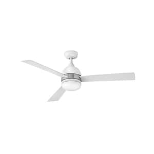 Verge 52 in. Integrated LED Indoor/Outdoor Matte White Ceiling Fan with Wall Switch