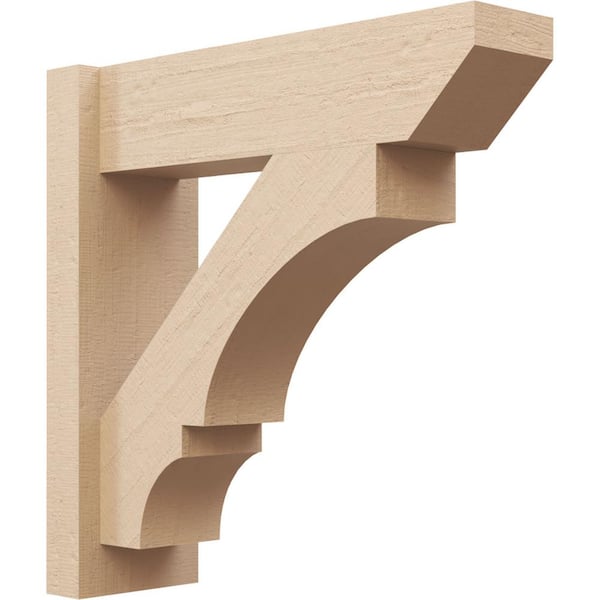 Ekena Millwork 6 in. x 20 in. x 20 in. Balboa Slat Rough Cedar Woodgrain Timberthane Polyurethane Outlooker, Primed Tan