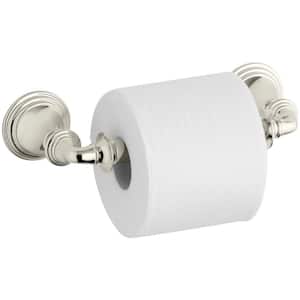 Devonshire Wall-Mount Double Post Toilet Paper Holder in Vibrant Polished Nickel
