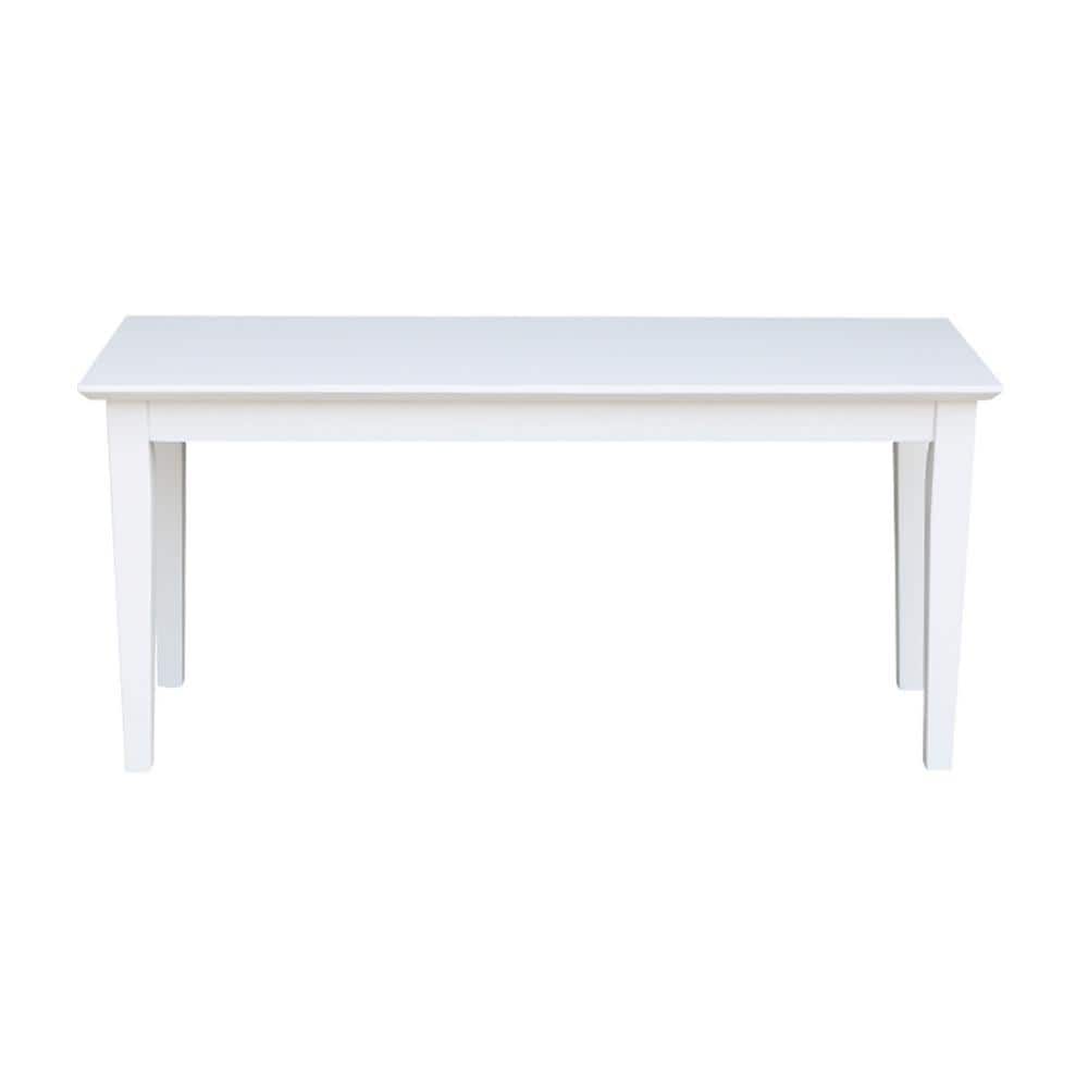 White Solid Wood Shaker Style Storage Bench