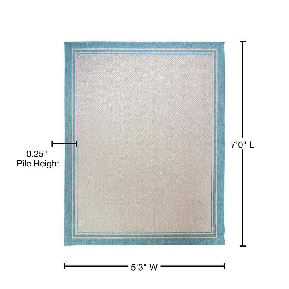 Sand Oasis 5' x 7' Flat Woven Synthetic Indoor/Outdoor Rug