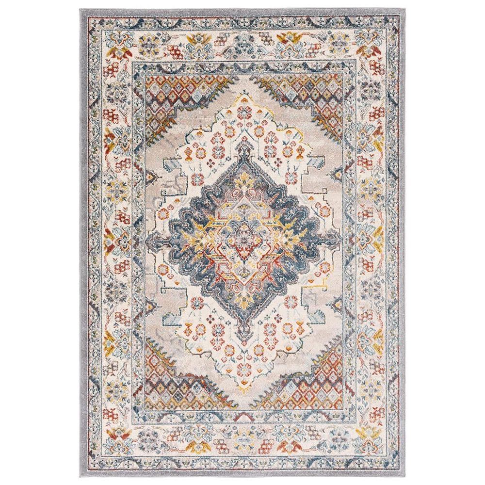 Gray Polypropylene 5 ft. x 7 ft. Abstract Indoor Area Rug