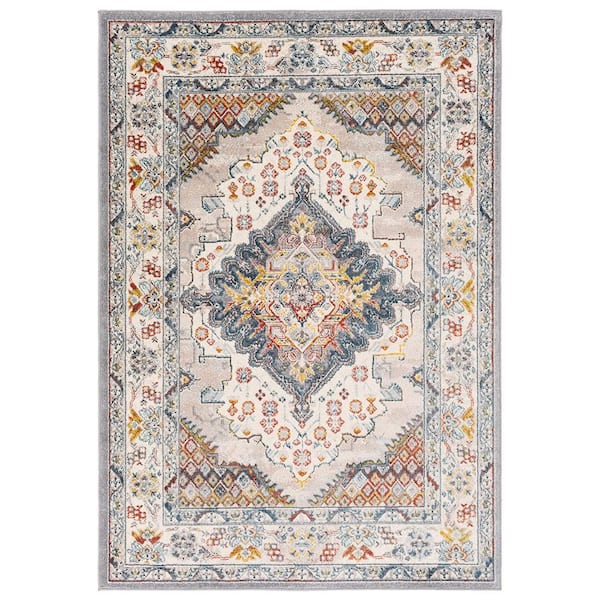 Unbranded Gray Polypropylene 5 ft. x 7 ft. Abstract Indoor Area Rug