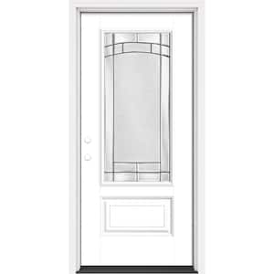 Performance Door System 36 in. x 80 in. 3/4-Lite Right-Hand Inswing Element White Smooth Fiberglass Prehung Front Door