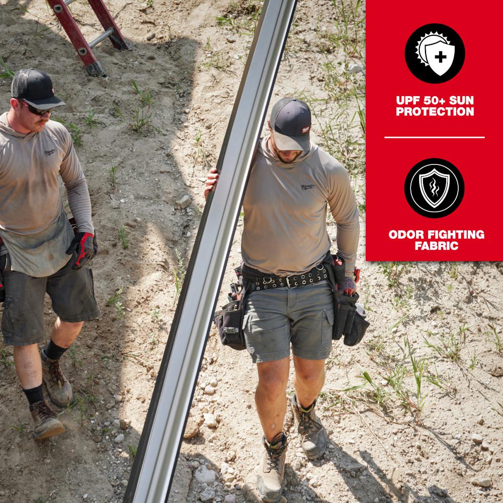 Milwaukee Men's WORKSKIN Sandstone 2X-Large Hooded Sun Shirt M550N