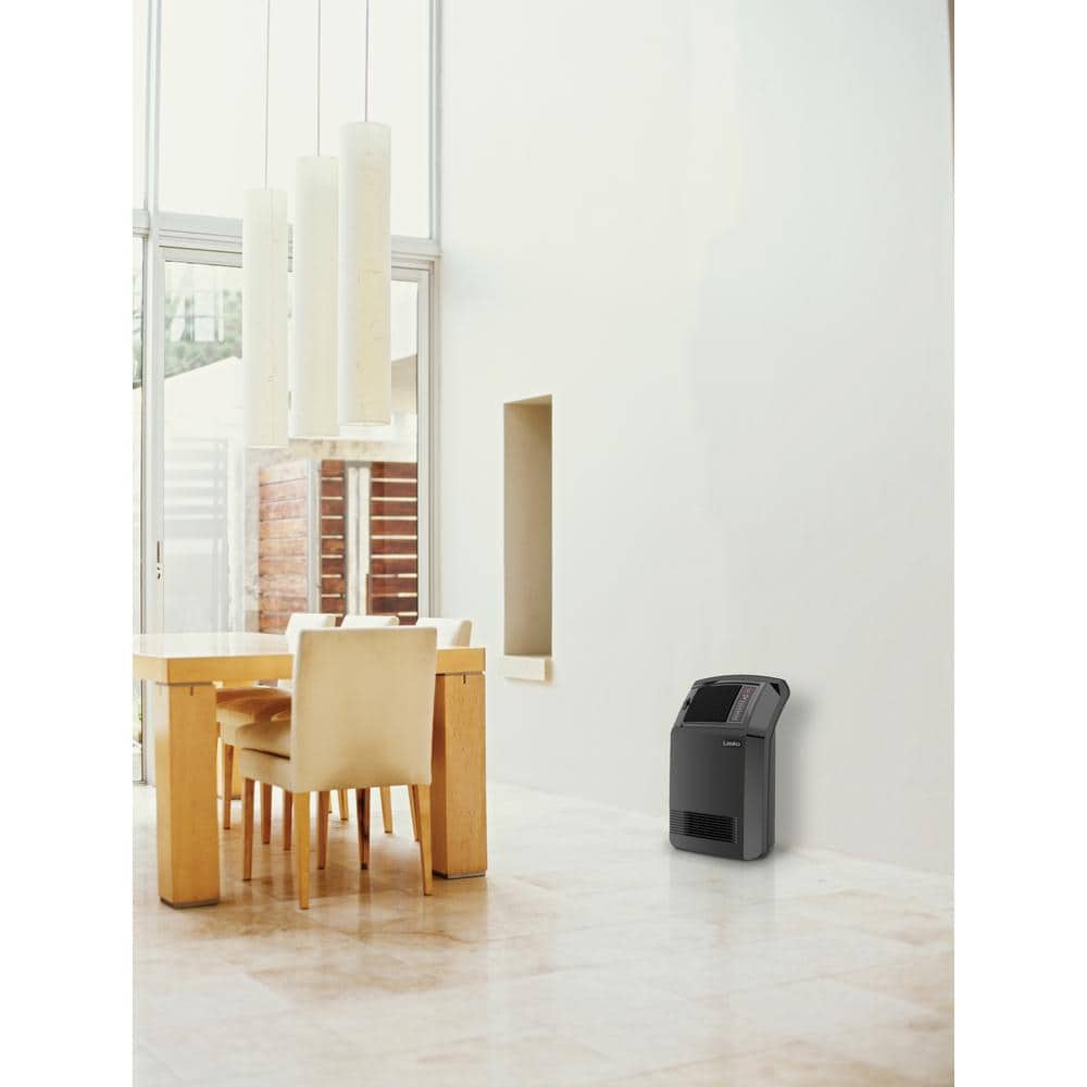 Lasko Black Ceramic Floor-Standing Heater with Thermostat