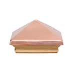 Miterless 4 in. x 4 in. Untreated Wood Flat Slip Over Fence Post Cap with Copper Pyramid