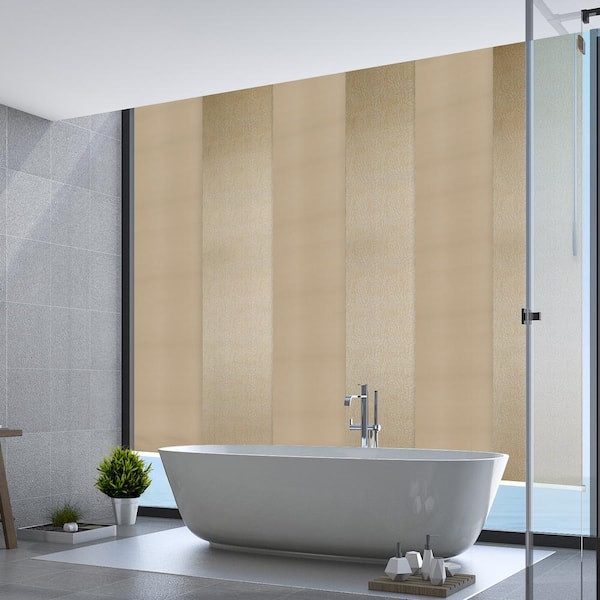 FINE FIXTURES Beachy 70 in. - 130 in. W x 94 in. L Adjustable 6- Panel Satin Nickel Single Rail Panel Track with 23.5 in. Slates
