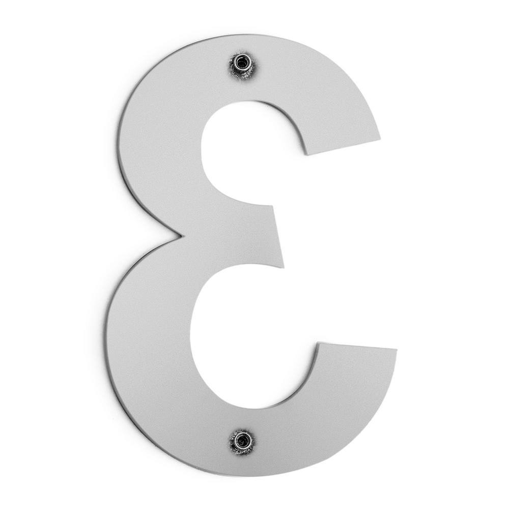 6 Inch Silver Stainless Steel Floating House Number