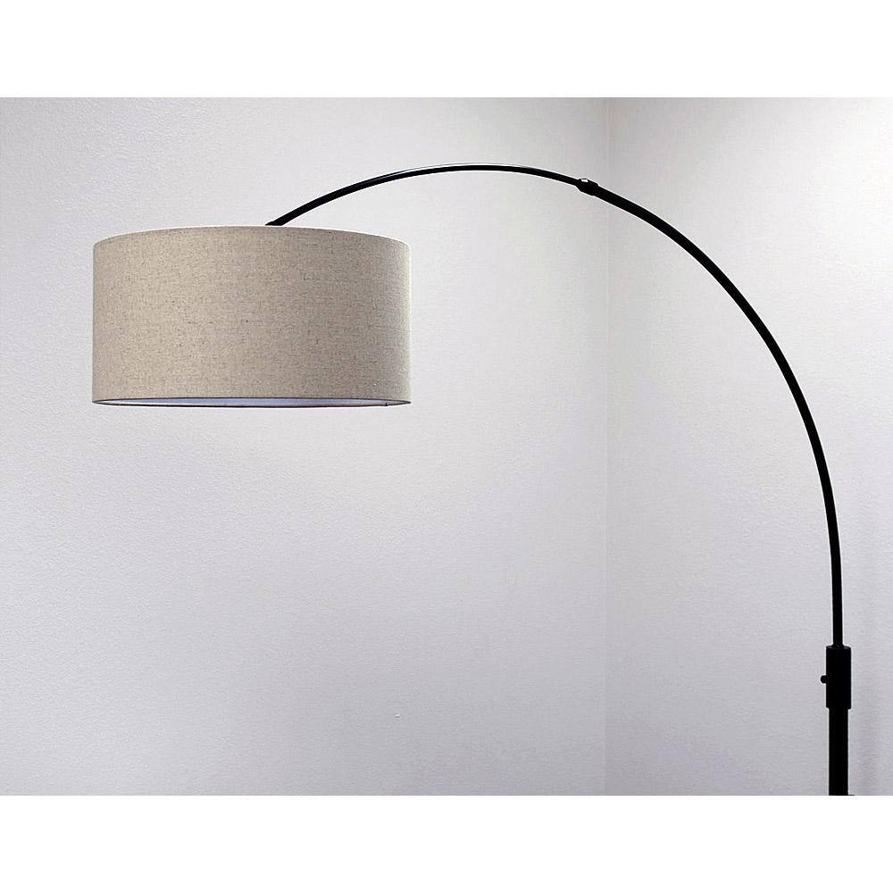 Orbita 82-Inch Adjustable Arc Floor Lamp with Tan Drum Shade