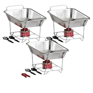 2.5 Qt. Half Size Pans Disposable Aluminum Chafing Dishes Buffet Set of 3