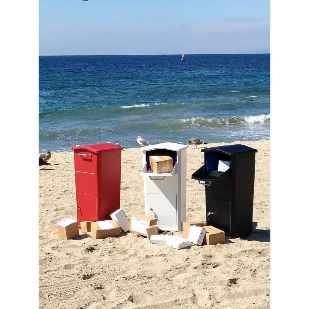 Red Aluminum Lockable Parcel Drop Box with Rotating Drum