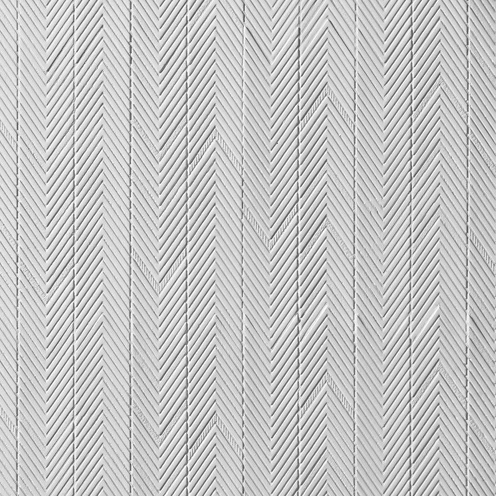Blaze White Plastic Herringbone Mosaic Wall Tile