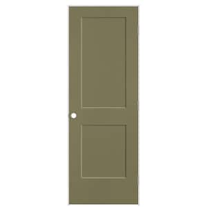 28 in. x 80 in. 2-Panel Logan Left-Hand Solid Core Truly Olive Molded Composite Single Prehung Interior Door