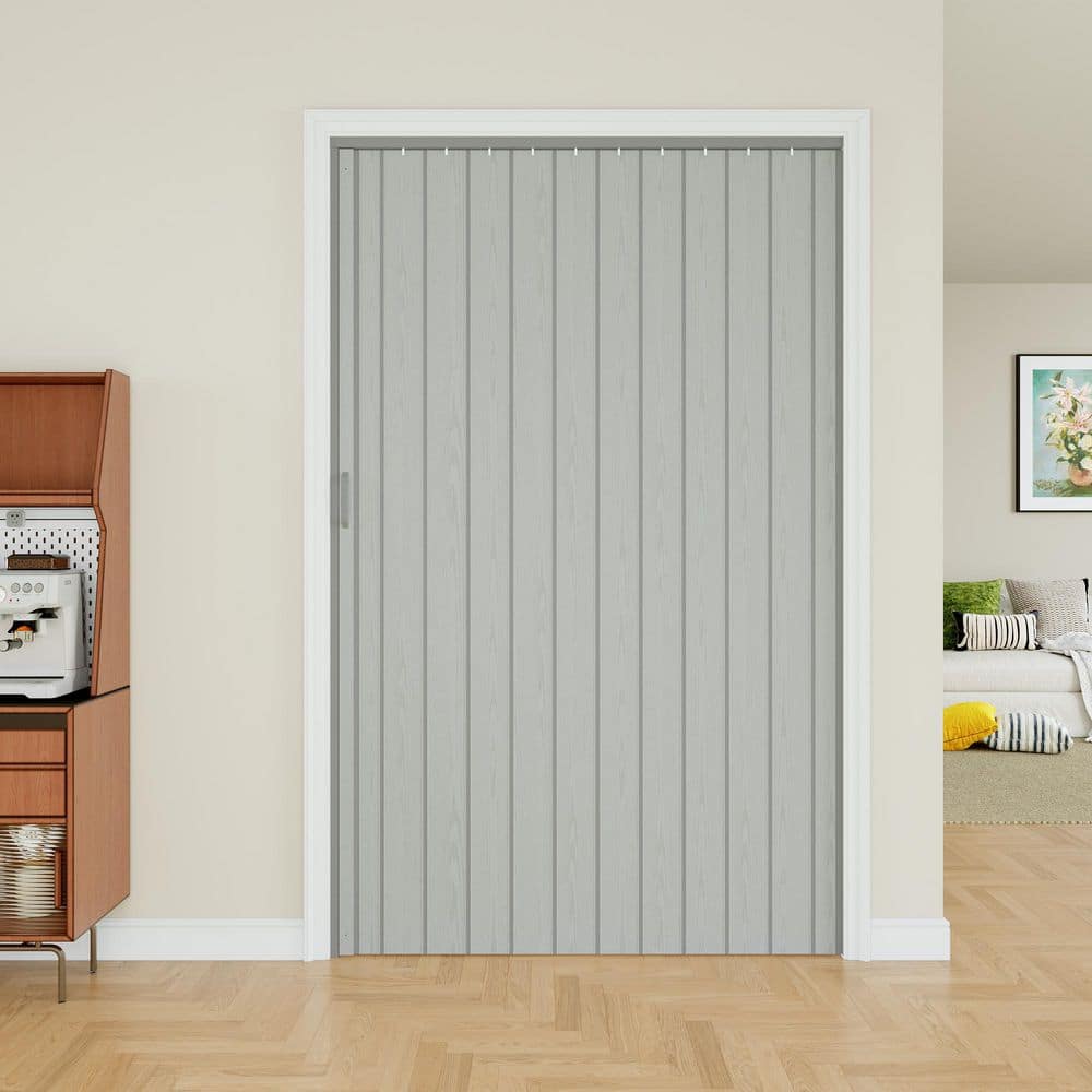 ARK DESIGN 48 in. x 80 in. Grey Woodgrain Vinyl PVC Accordion Door