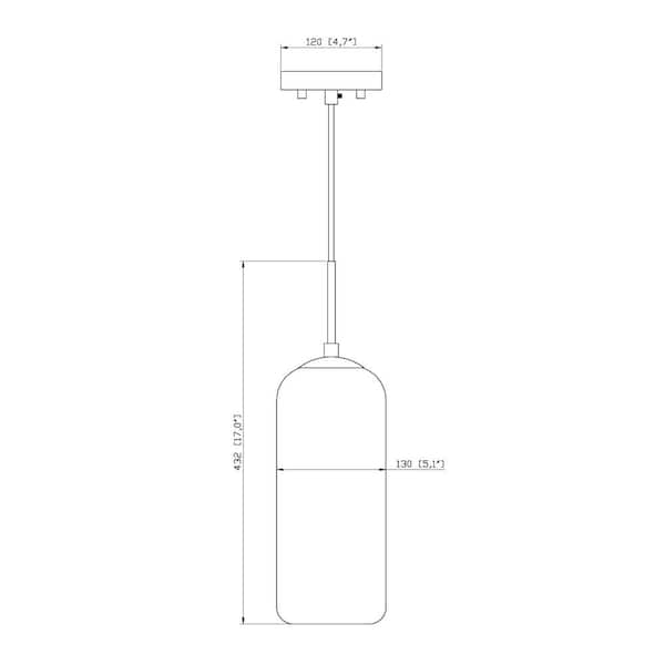 Unbranded Monty 1-Light Brushed Nickel Pendant with Matte Opal Glass Shade