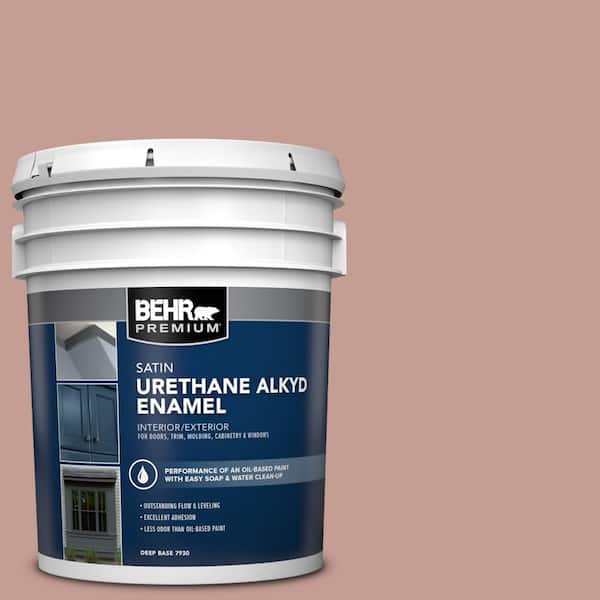 BEHR PREMIUM 5 gal. #S170-4 Retro Pink Urethane Alkyd Satin Enamel Interior/Exterior Paint