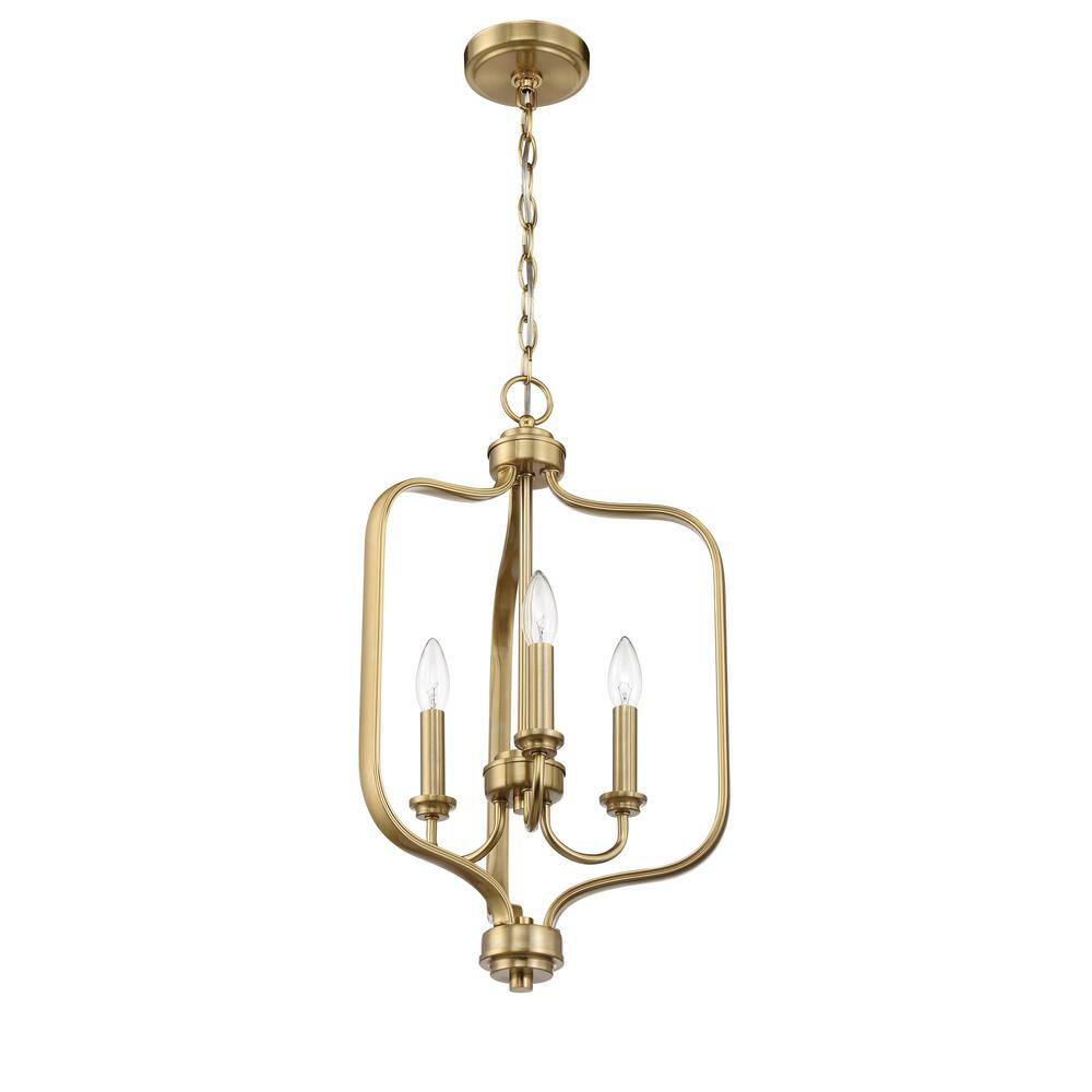 Bolden Satin Brass 3-Light Taper Candle Pendant
