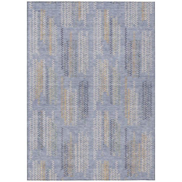 Chantille Machine Washable Indoor/Outdoor Abstract ACN2887 Blue 10 ft. x 14 ft. Area Rug