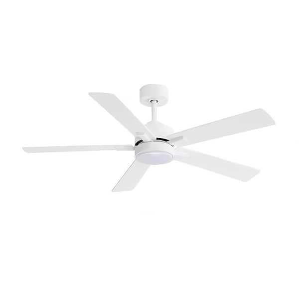 Jushua 52 in. White Lowe Profile Ceiling Fan with Light